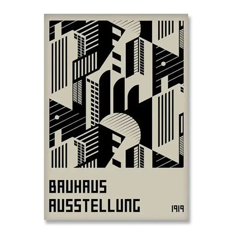 Modern bauhaus canvas print living room abstract geometric poster