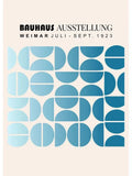 Minimalist blue bauhaus canvas print living room wall art