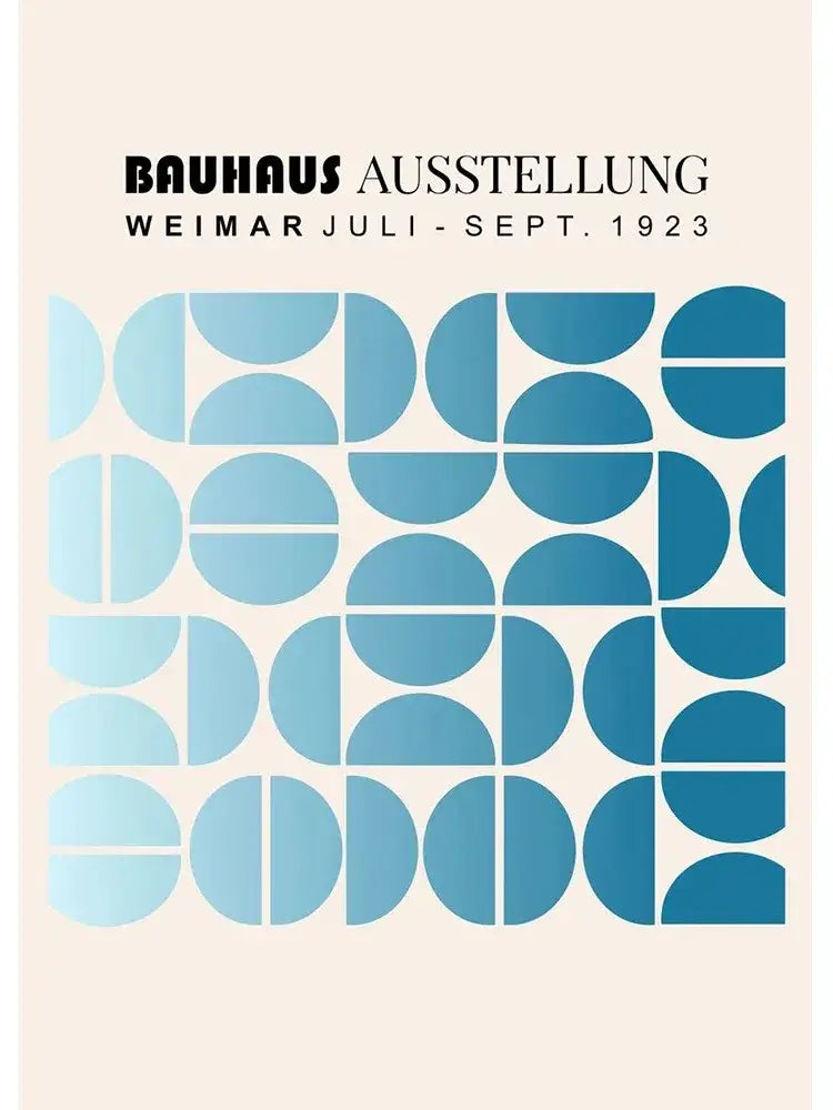 Modern black & white bauhaus canvas print living room wall art