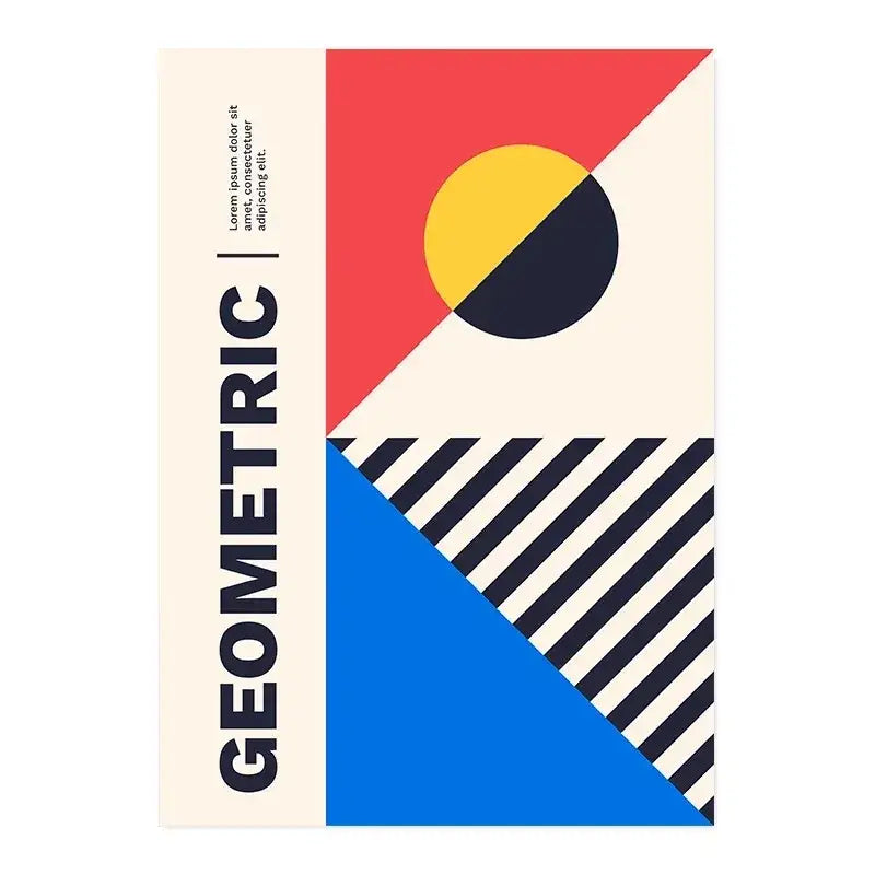 Bauhaus geometric red & blue canvas print decor – living room art
