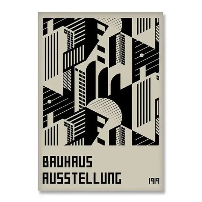 Bauhaus geometric red & blue canvas print decor – living room art