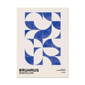 Bauhaus blue & white canvas print – living room geometric wall art