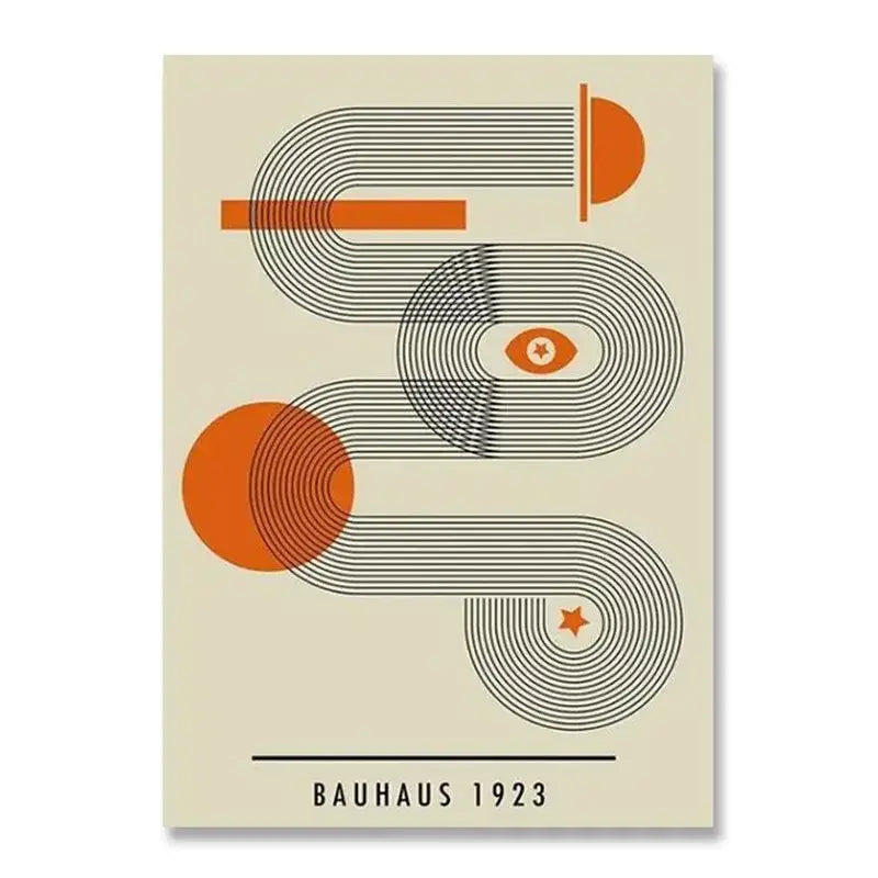 Bauhaus minimalist black & beige canvas print wall art living room