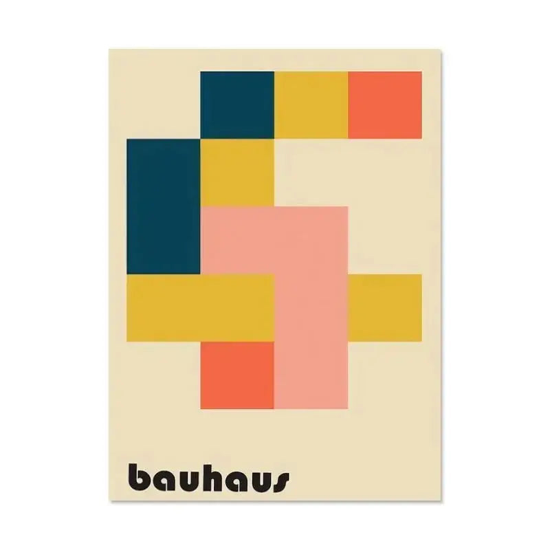 Bauhaus minimalist black & beige canvas print wall art living room