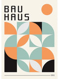 Bauhaus geometric orange & teal minimalist canvas print living room