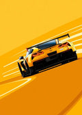 Modern cartoon racing car canvas set bedroom wall art