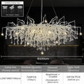 Modern chrome crystal chandelier for living room with droplets