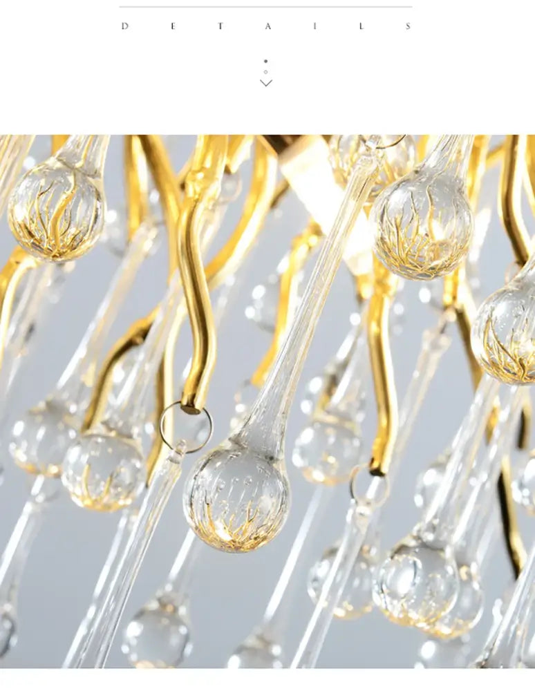 Modern gold branch crystal chandelier for living room
