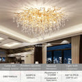 Modern gold crystal chandelier for living room with branching arms