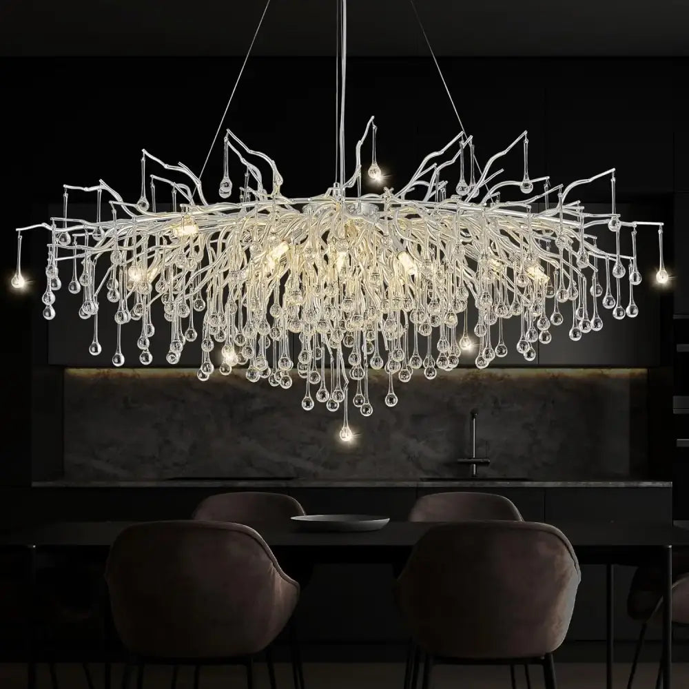Modern gold crystal chandelier – living room light fixture