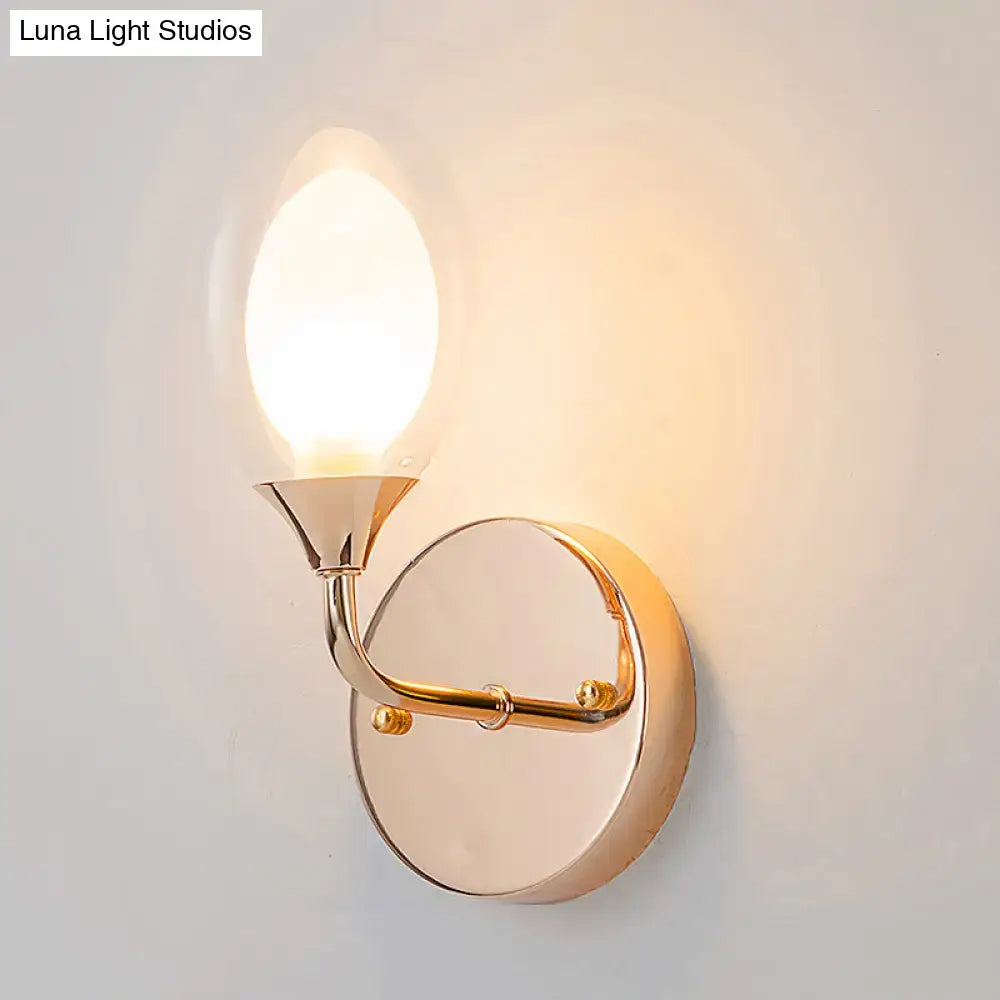 Modern gold and frosted glass wall lamp bedroom light fixture