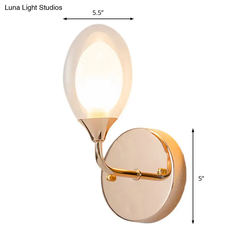 Modern gold and frosted glass wall lamp bedroom light fixture