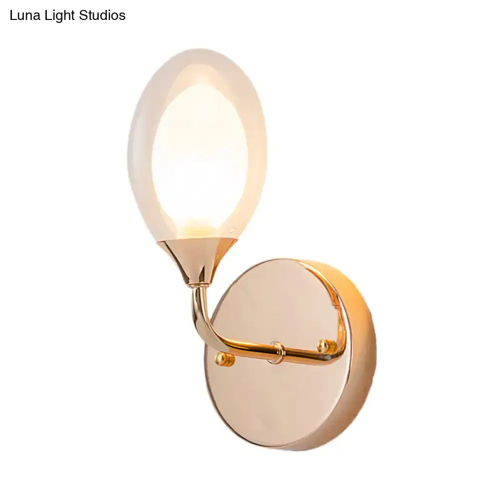 Modern gold and frosted glass wall lamp bedroom light fixture
