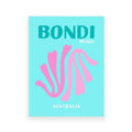 Modern coastal bondi beach travel posters art print for living room