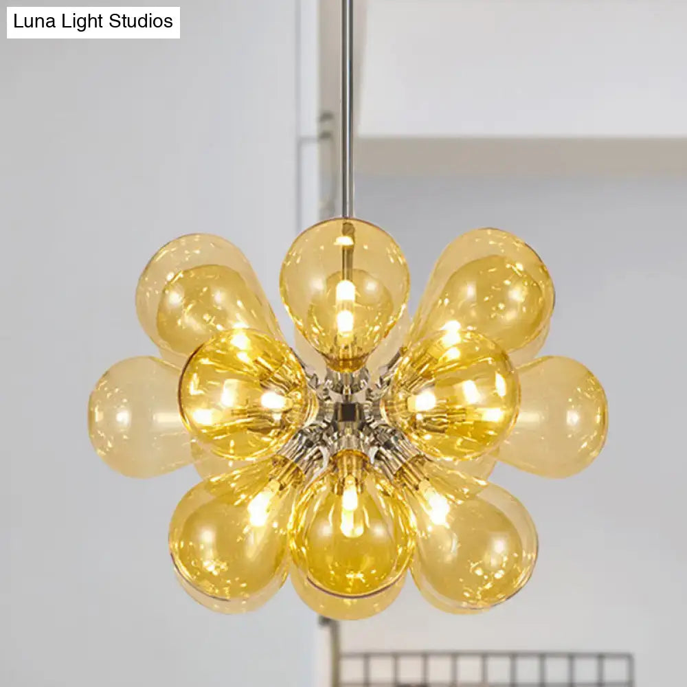 Modern cognac glass bubble chandelier dining room pendant light