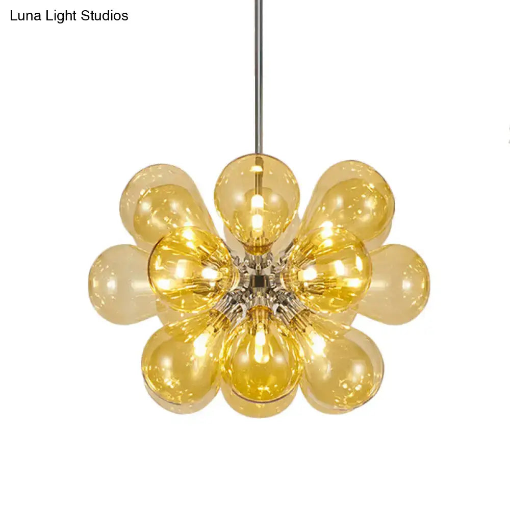 Modern cognac glass bubble chandelier dining room pendant light
