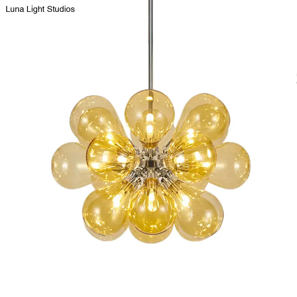 Modern cognac glass bubble chandelier dining room pendant light