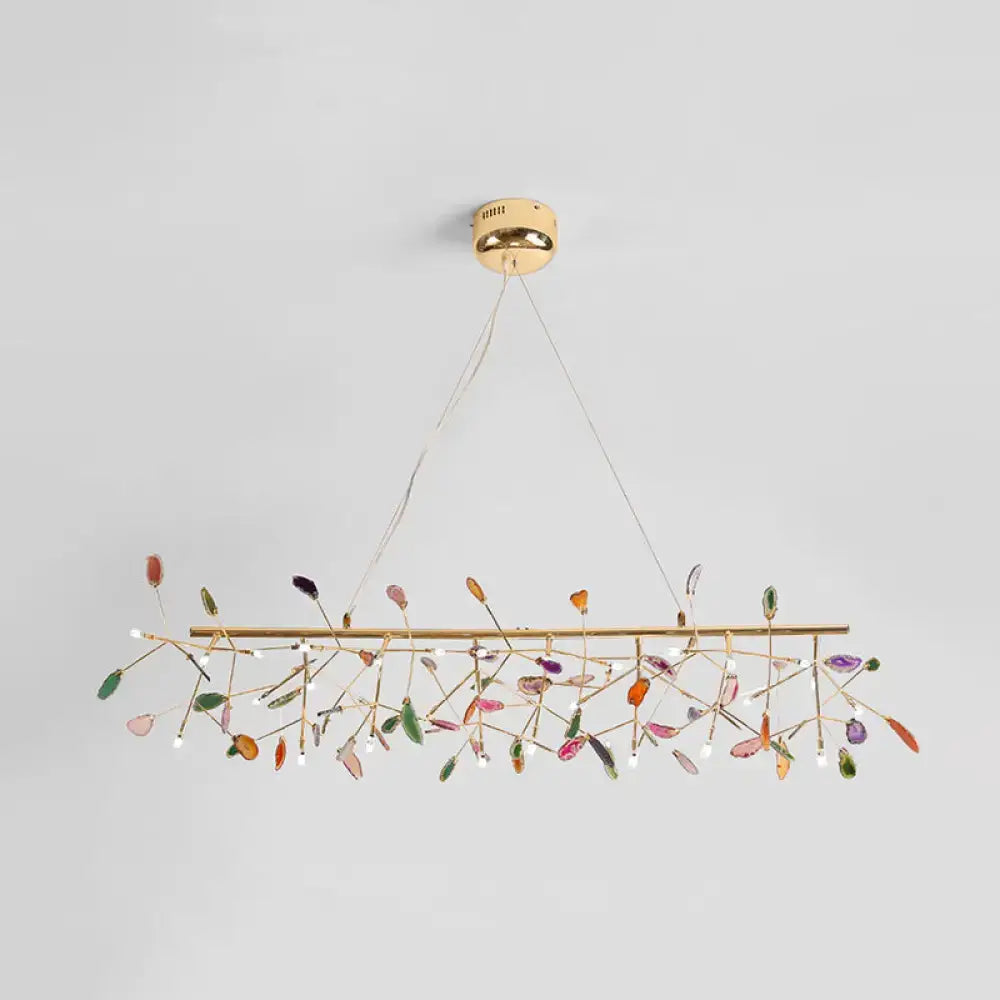 Modern gold agate island light fixture dining room pendant