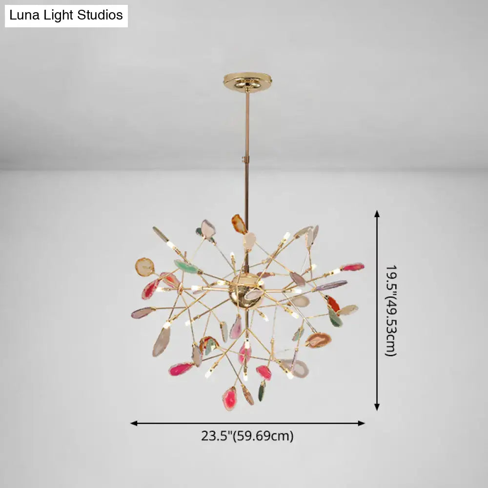 Modern gold agate island light fixture dining room pendant