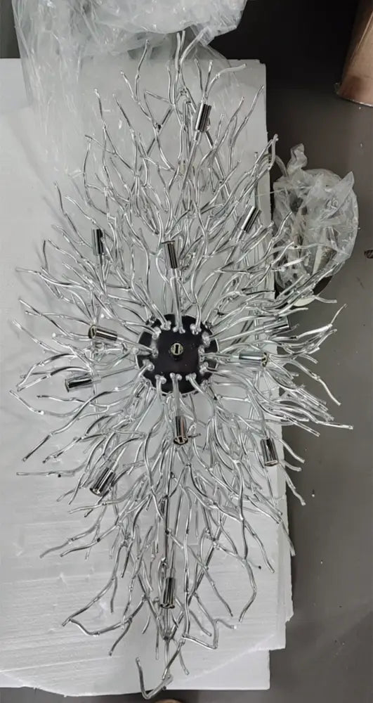 Modern gold aluminum crystal chandelier for living room