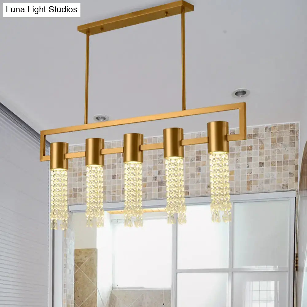 Modern gold crystal draping island pendant lighting fixture dining room