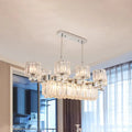 Modern chrome crystal island light dining room fixture