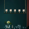 Modern gold 5-head crystal hanging island chandelier dining room
