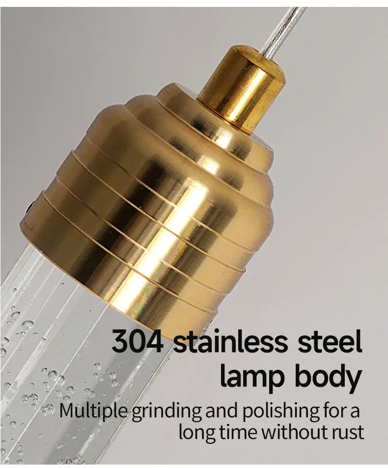 Modern gold crystal pendant light for dining room