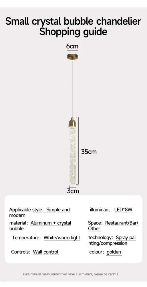 Modern gold crystal pendant light for dining room