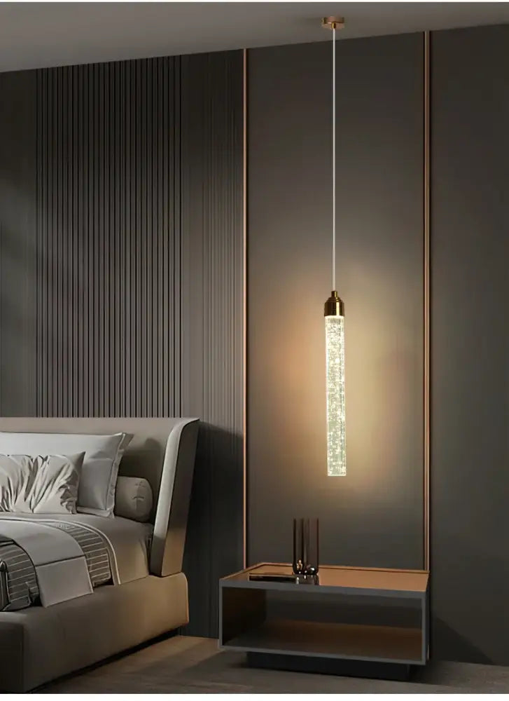 Modern gold crystal pendant light for dining room