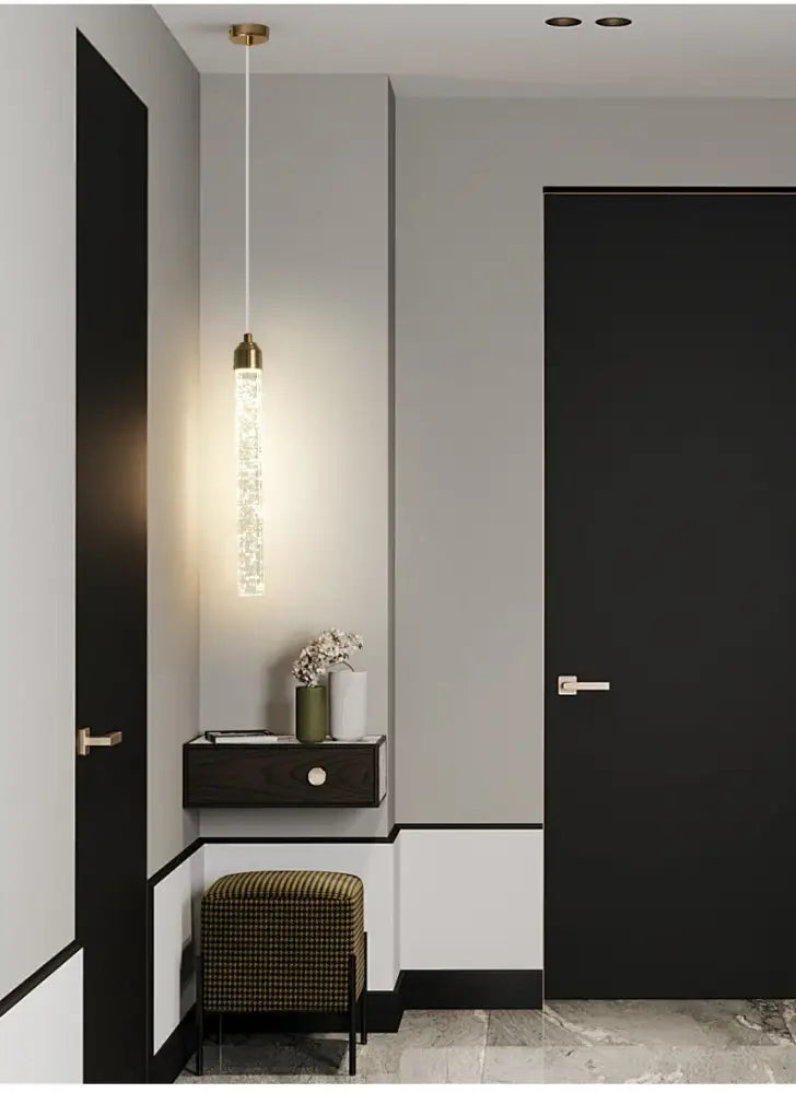 Modern gold crystal pendant light for dining room
