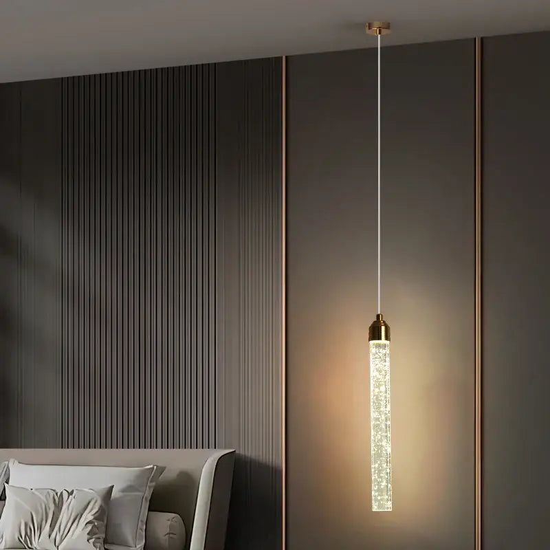 Modern gold crystal pendant light for dining room