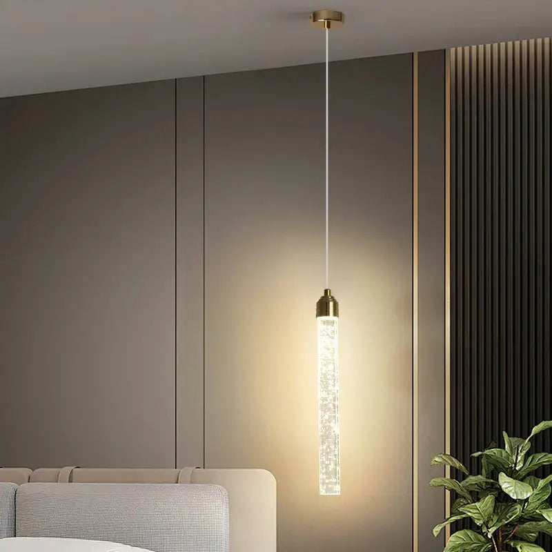 Modern gold crystal pendant light for dining room