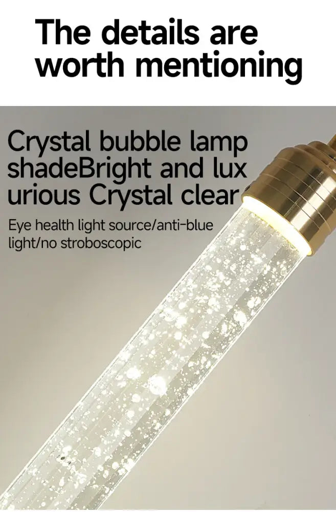 Modern gold crystal pendant light for dining room