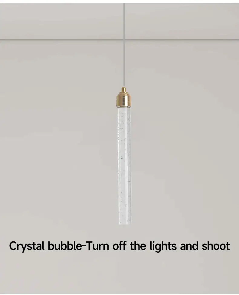 Modern gold crystal pendant light for dining room