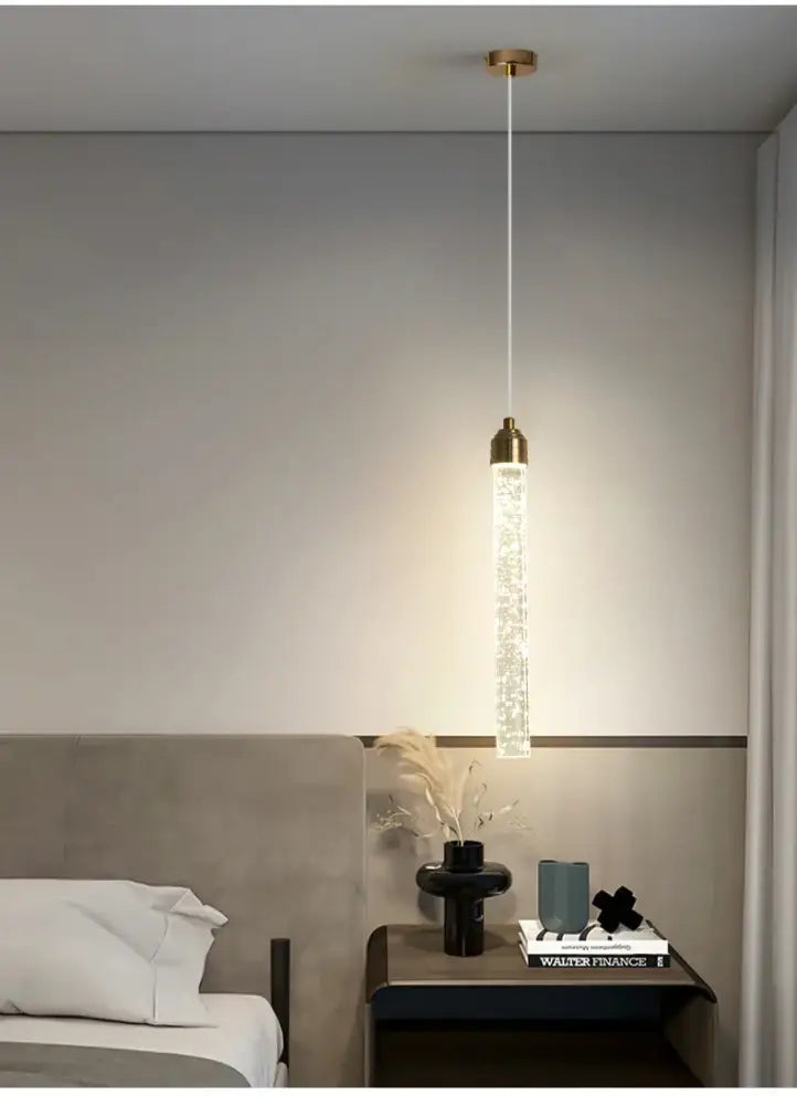 Modern gold crystal pendant light for dining room