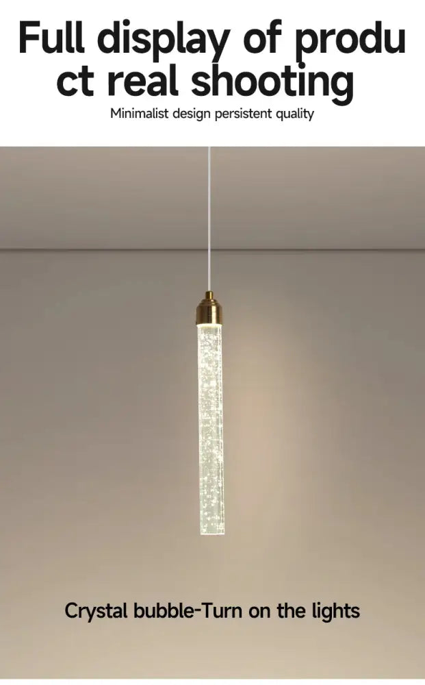 Modern gold crystal pendant light for dining room