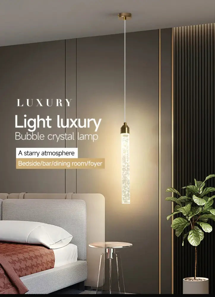 Modern gold crystal pendant light for dining room