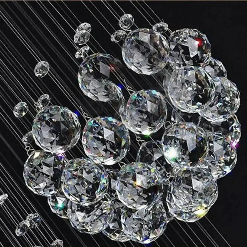 Modern crystal raindrop chandelier for high ceiling living room