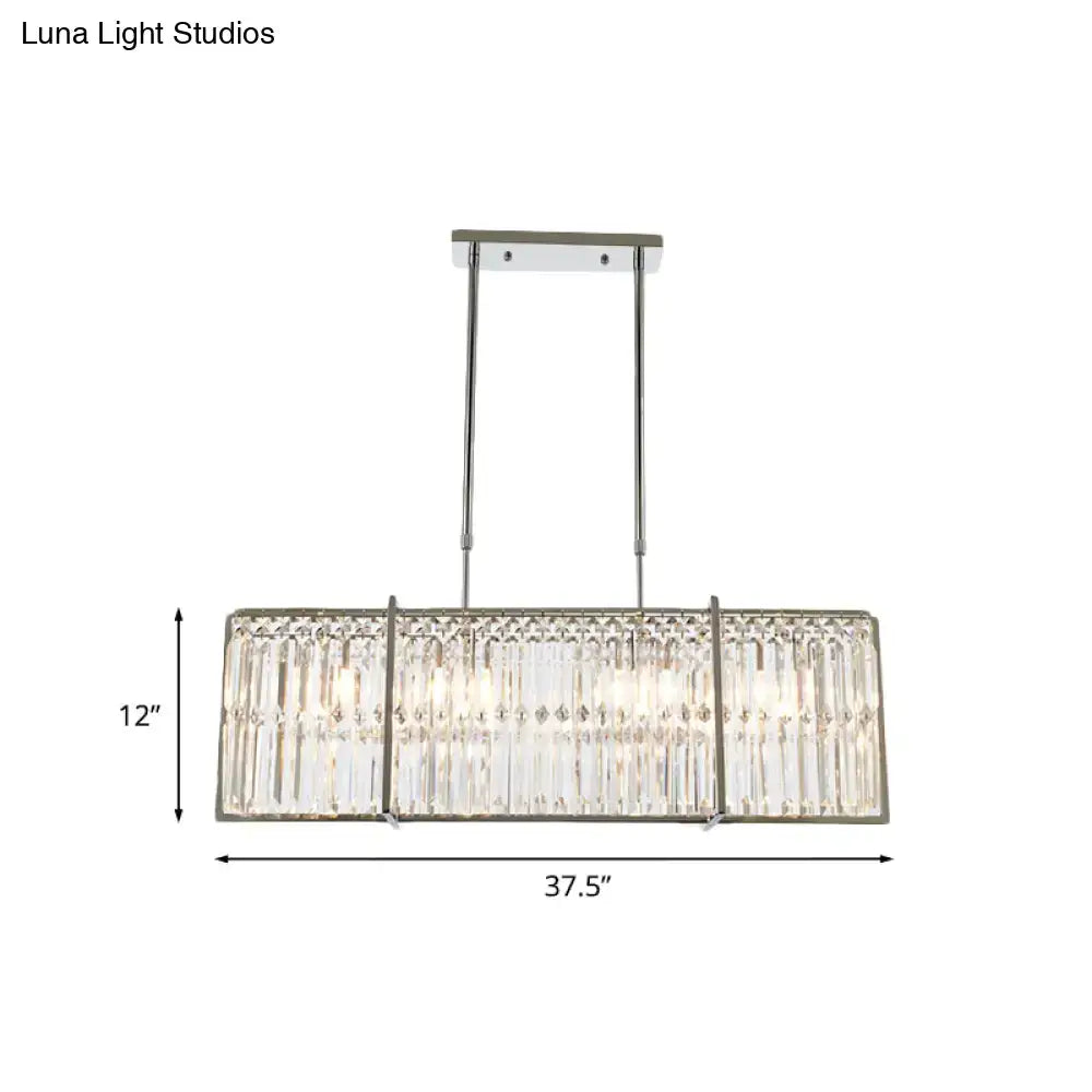 Modern chrome crystal island pendant 5 lights dining room chandelier