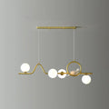 Modern gold curve island ceiling light with bird for dining room