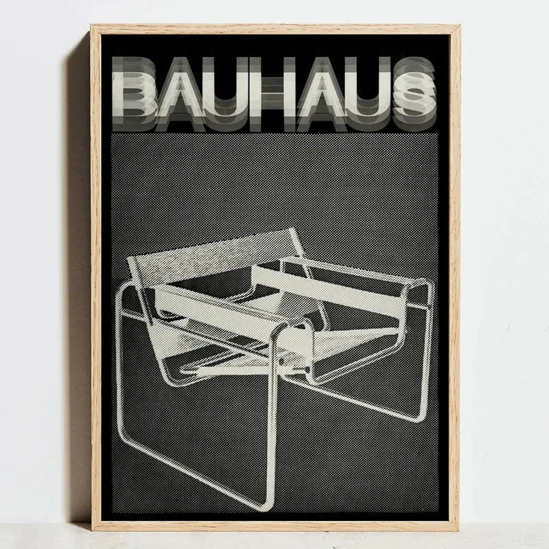 Modern geometric bauhaus exhibition art print – living room decor