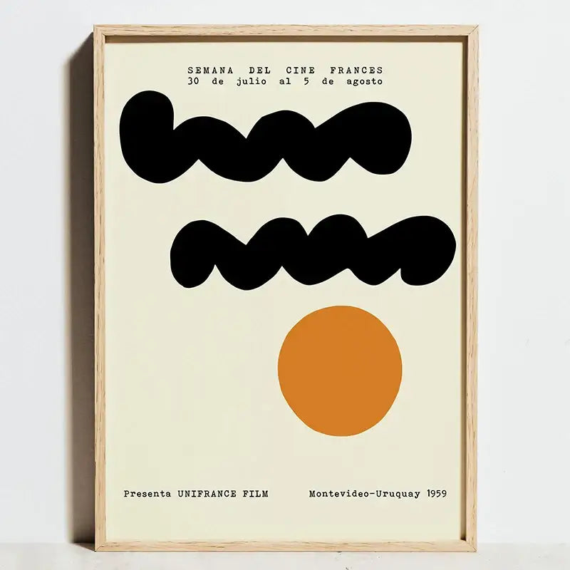 Modern geometric bauhaus exhibition art print – living room decor