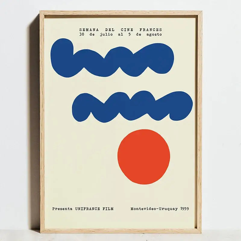 Modern geometric bauhaus wall art living room framed poster