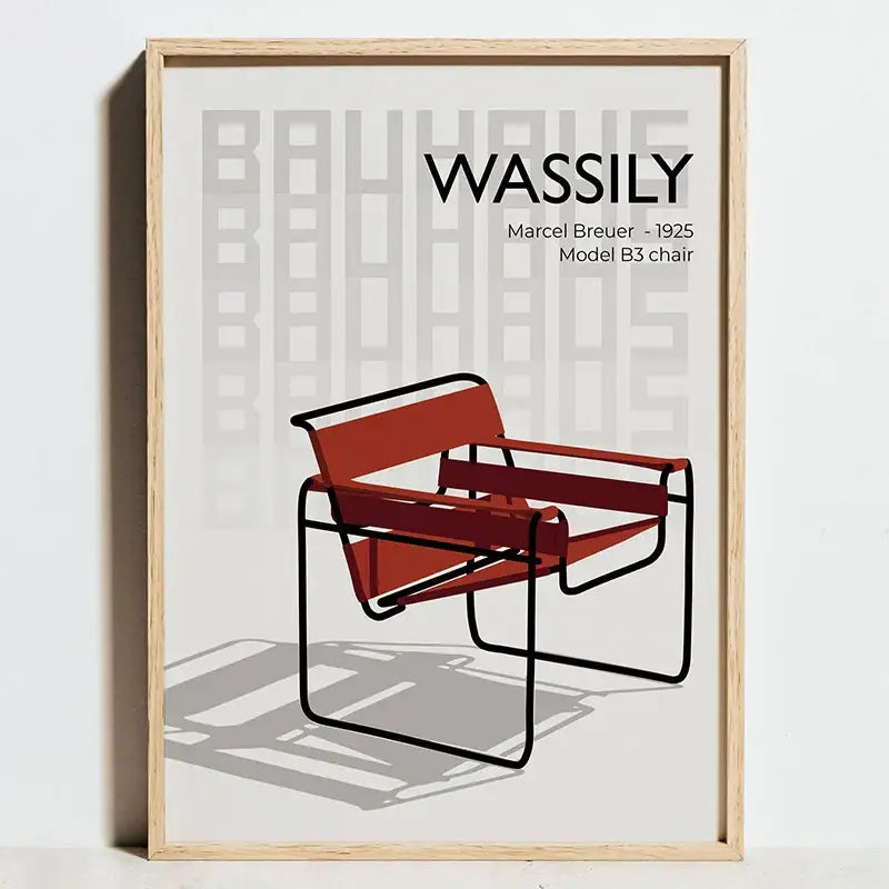 Modern geometric bauhaus wall art living room framed poster