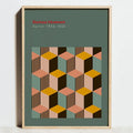 Modern geometric bauhaus exhibition canvas print living room art
