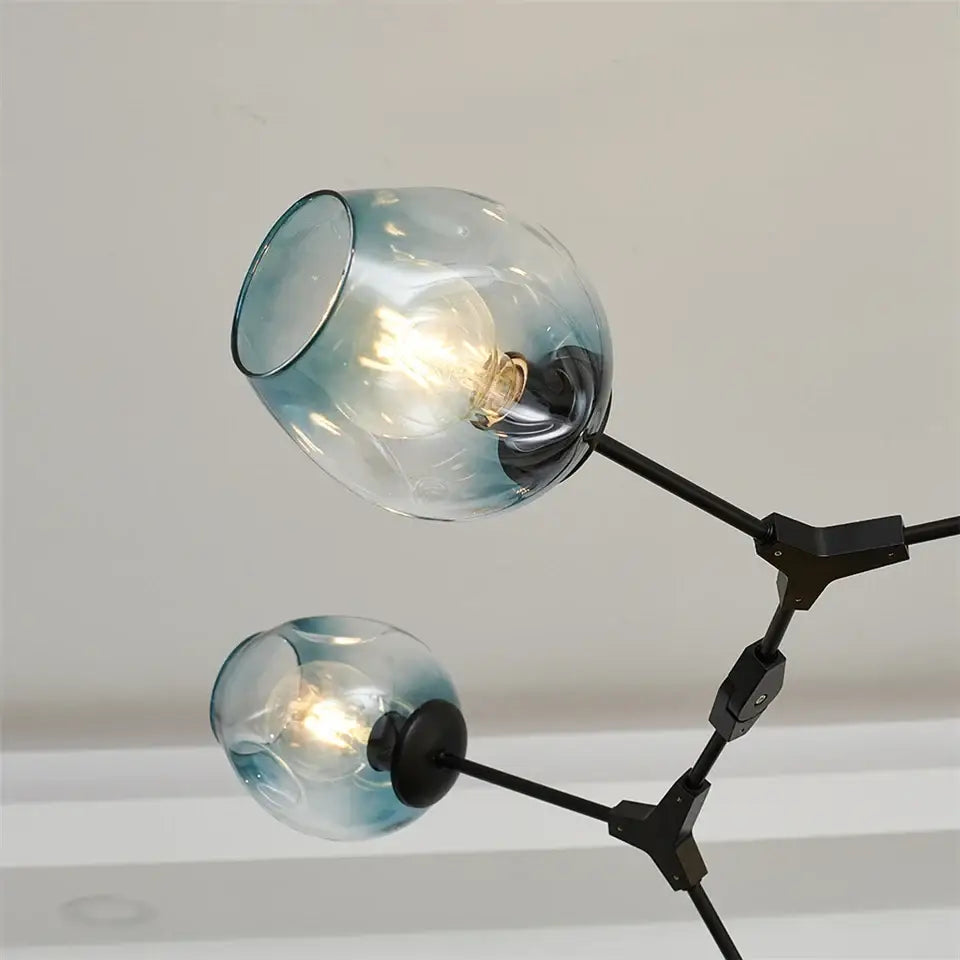 Modern green glass ball led chandelier dining room light
