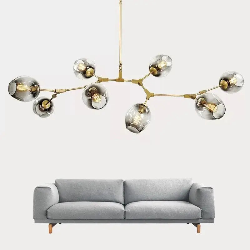 Modern green glass ball led chandelier dining room light