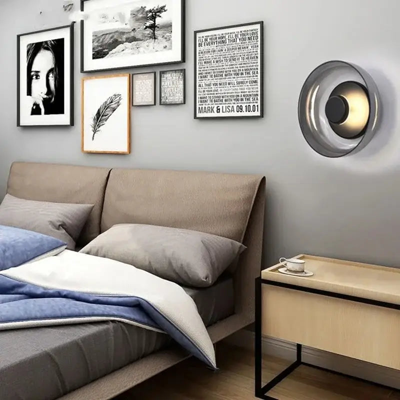 Modern gold and frosted glass led wall light bedroom sconce 3 pack