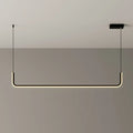 Modern black & brass metal half rectangle hanging lamp kit kitchen